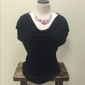 Black Mikey Cyrus MAX Azria scoop neck shirt